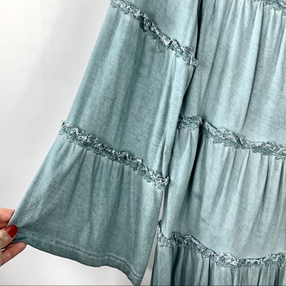 Pol‎ Green Boho Tiered Ruffled Lace Top - Picture 2 of 8